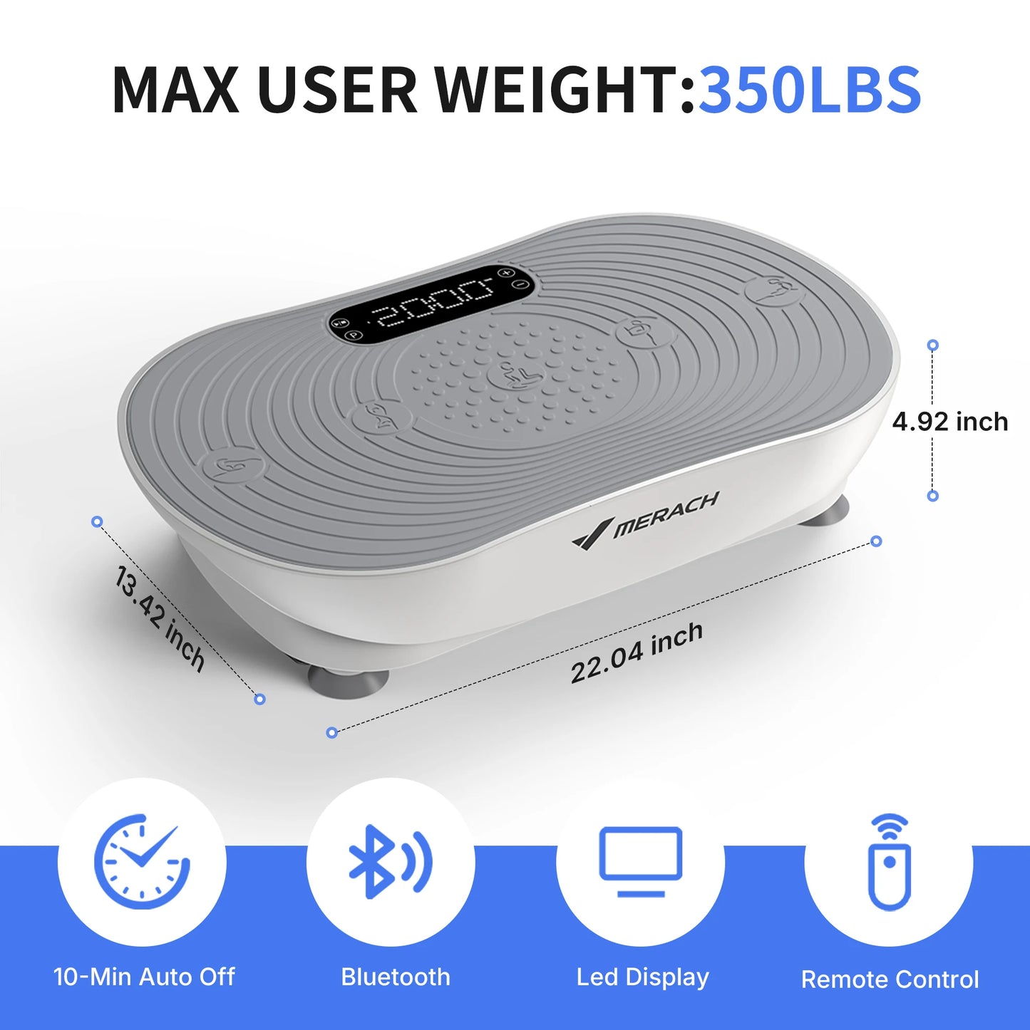 MERACH Vibration Plate V33 Pro With Bluetooth Speaker Touchscreen