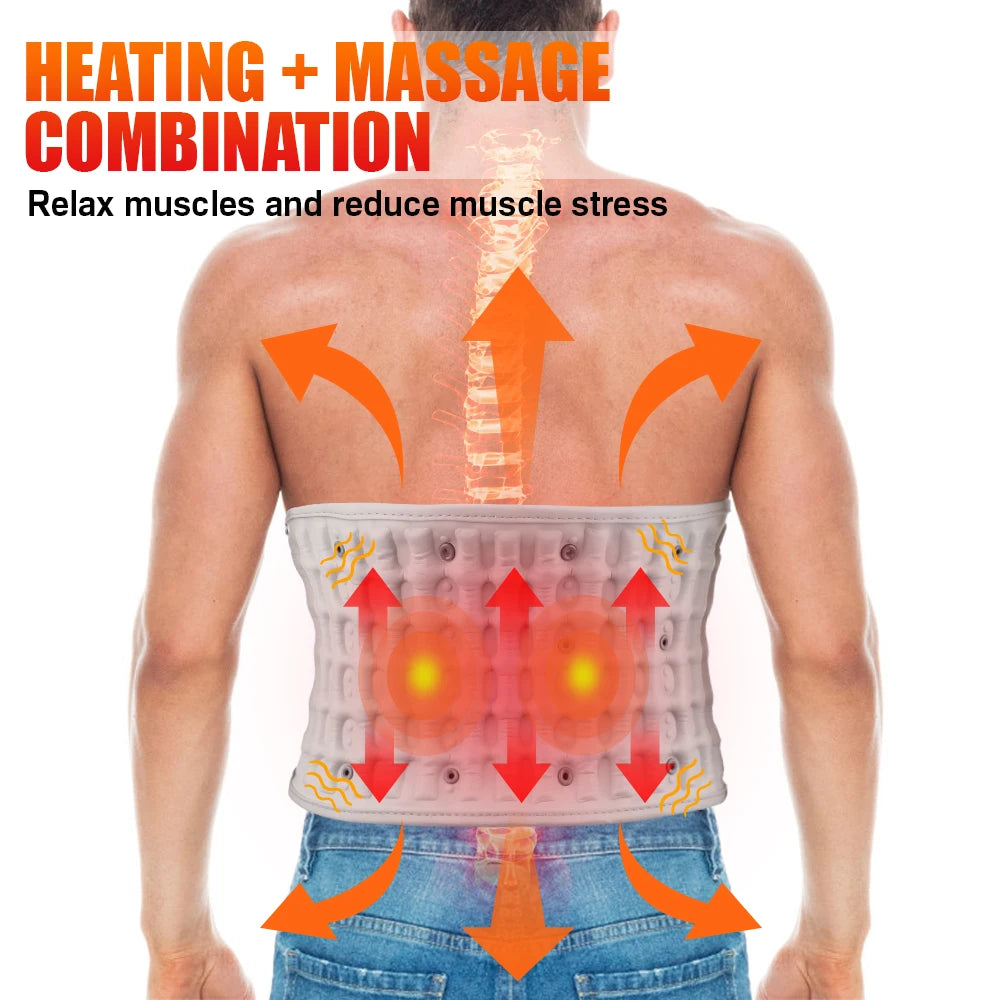 PASTSKY Rechargeable Heating Waist Massager With Inflatable Lumbar Traction