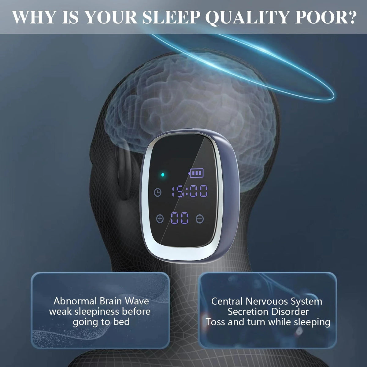 Portable CES Microcurrent Sleep Aid Device For Insomnia Relief