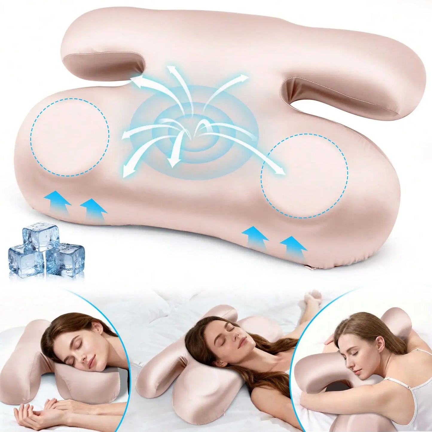 Memory Foam Pillow For Side Sleeping, Anti-Wrinkle, Multi-Functional