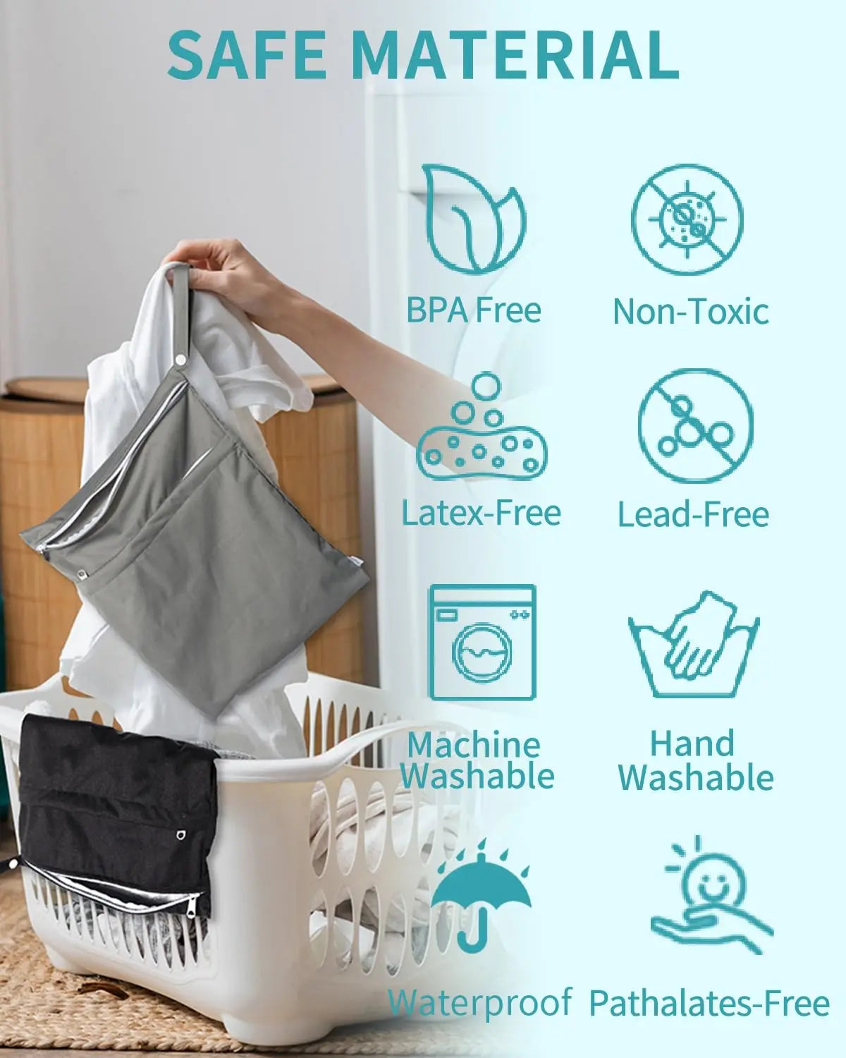 Three Pack Wet Dry Bags Waterproof Reusable Travel Bags