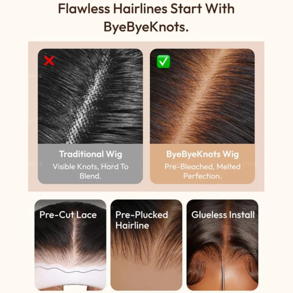 Unice Pre Layered Yaki Bob Glueless Human Hair Lace Wig