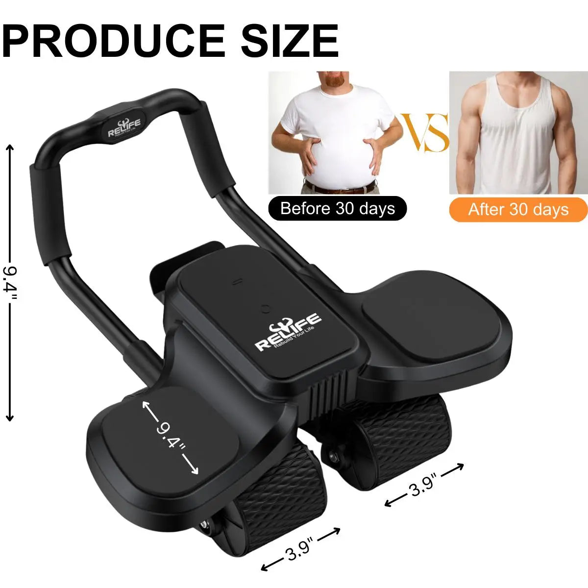 2 In 1 Abdominal Wheel Knee Mat With Automatic Rebound