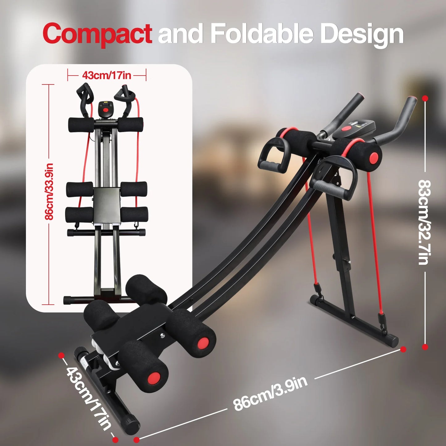 Fitness AB Machine Abdominal Trainer Core Workout Equipment Foldable