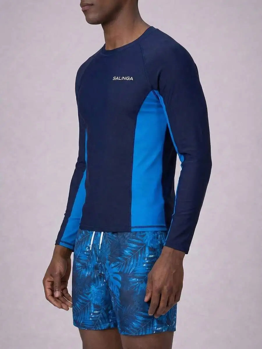 Men Rash Guard And Swim Shorts Set For Beach Adventure