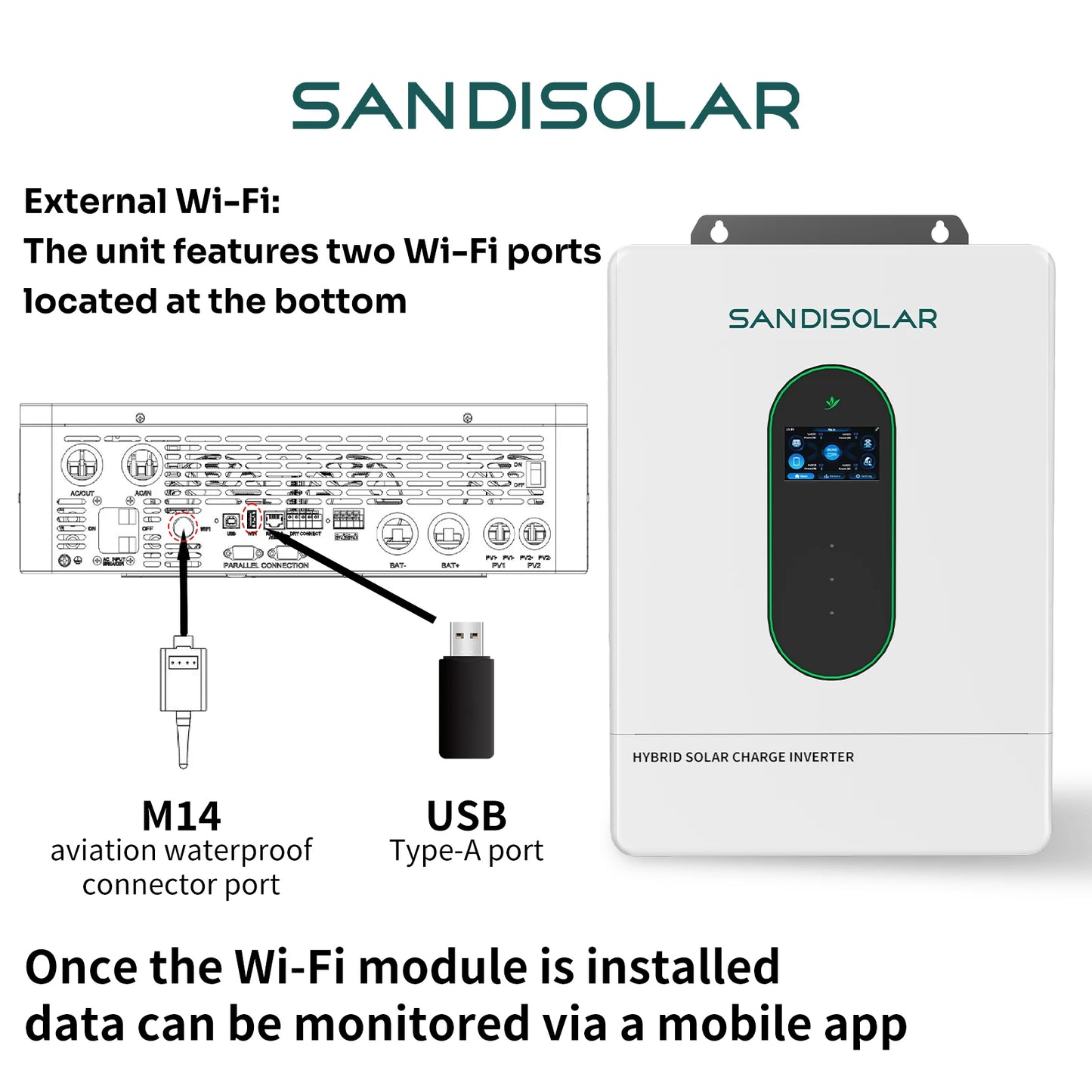 Sandisolar 12KW 48V Off Grid Solar Inverter 2 MPPT