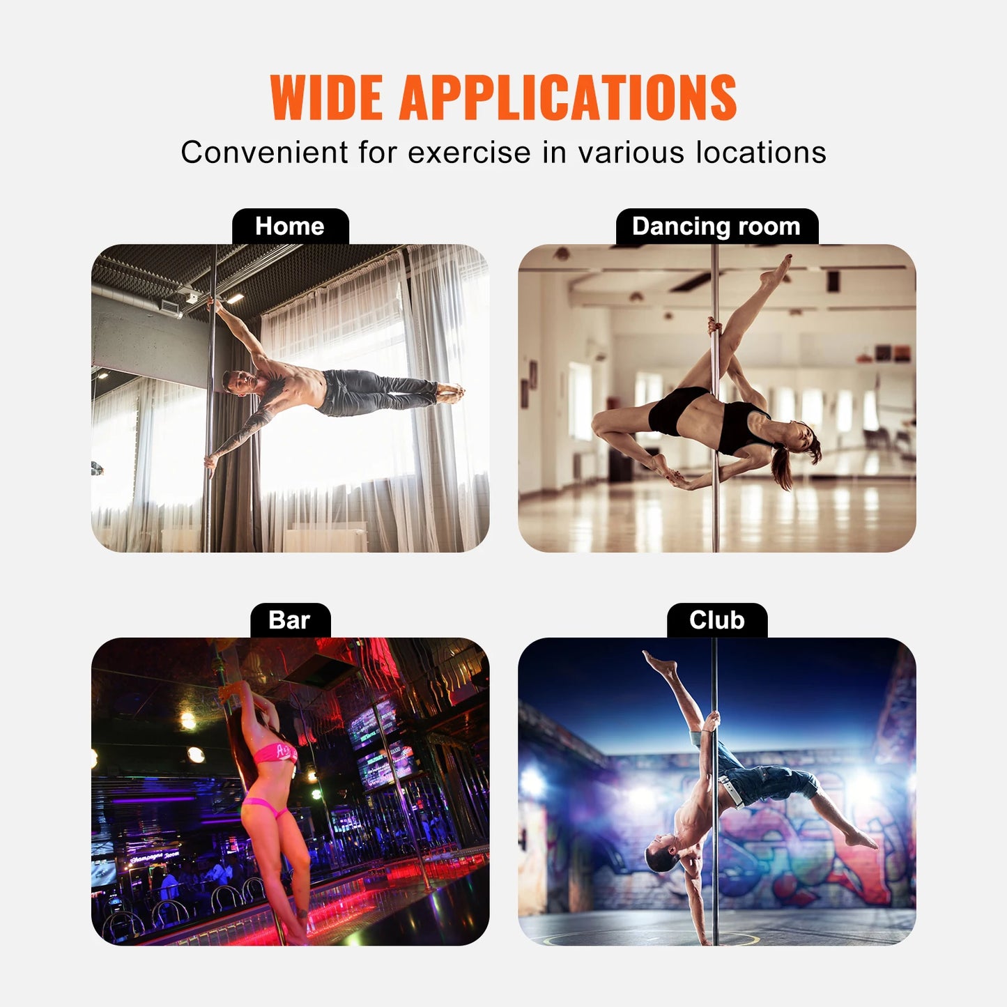 SucceBuy Portable Stainless Steel Dancing Pole Kit Removable