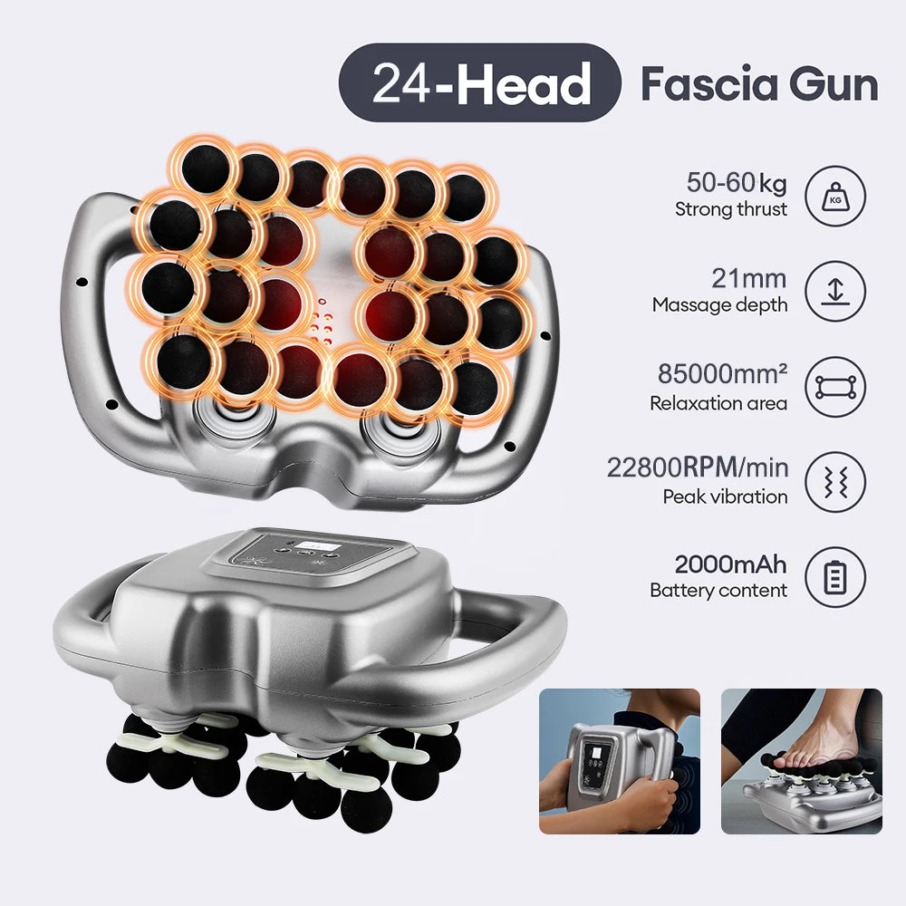 Foreverlily 24-Head Fascia Gun With 9 Modes High Frequency Massage