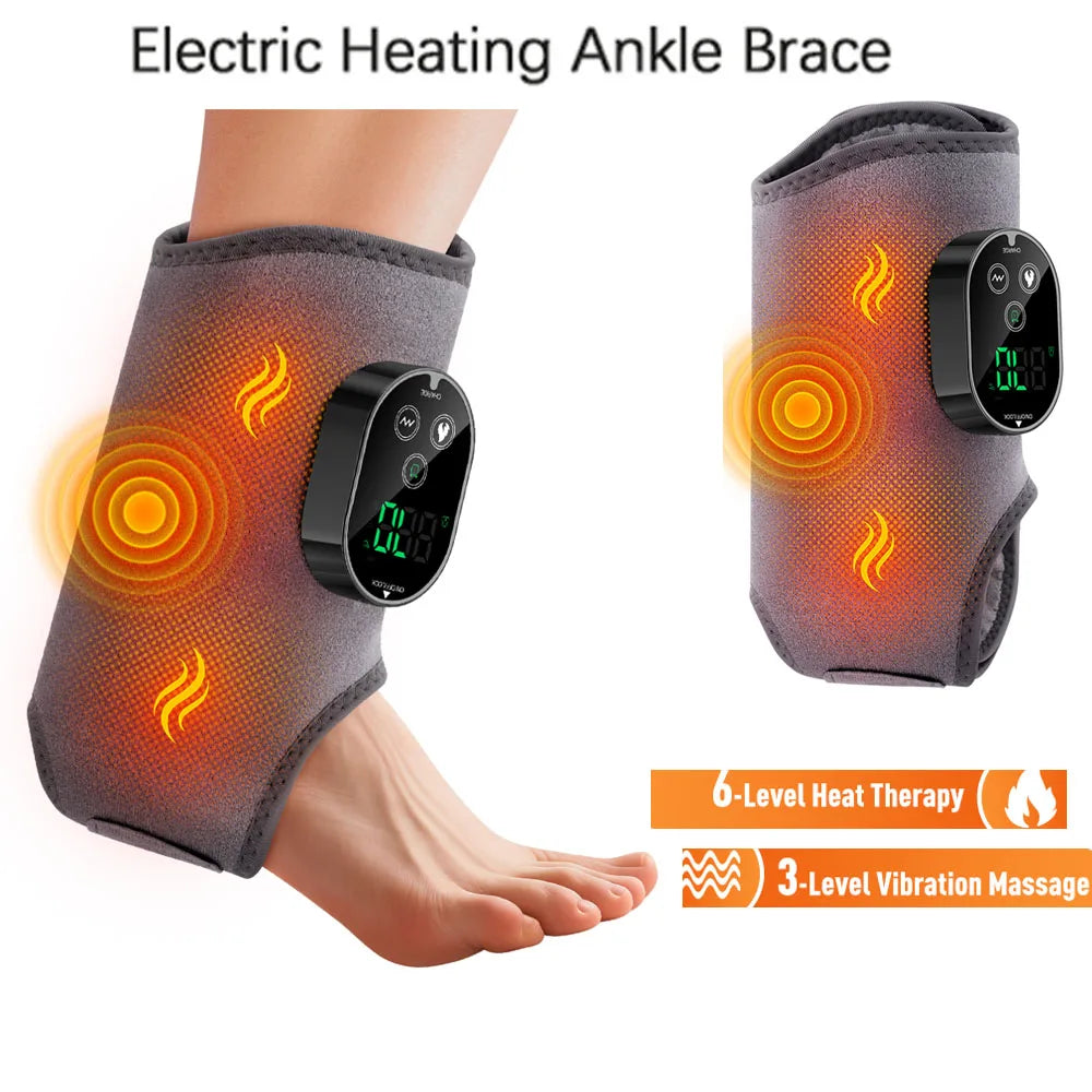 Hailicare Rechargeable Heated Ankle Brace Vibration Massager