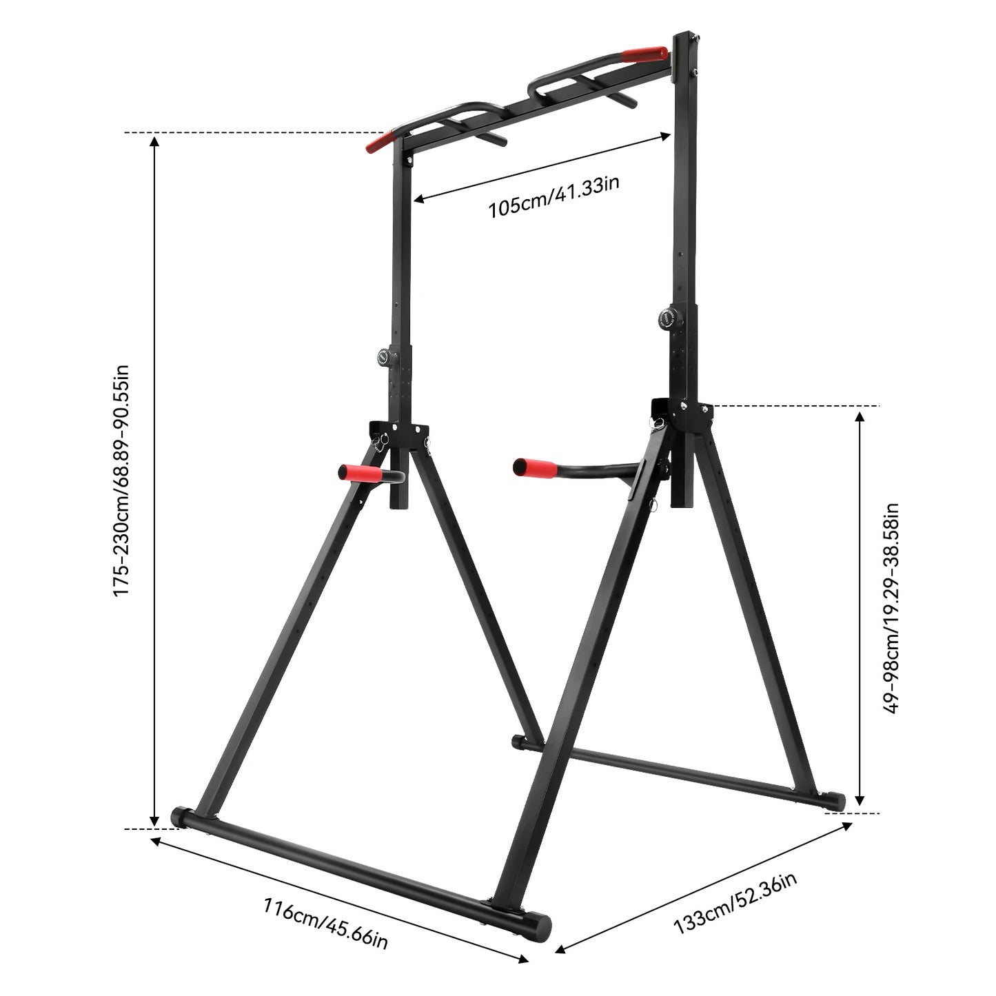 Adjustable Height Pull Up Bar Triangular Station 200kg Load Bearing