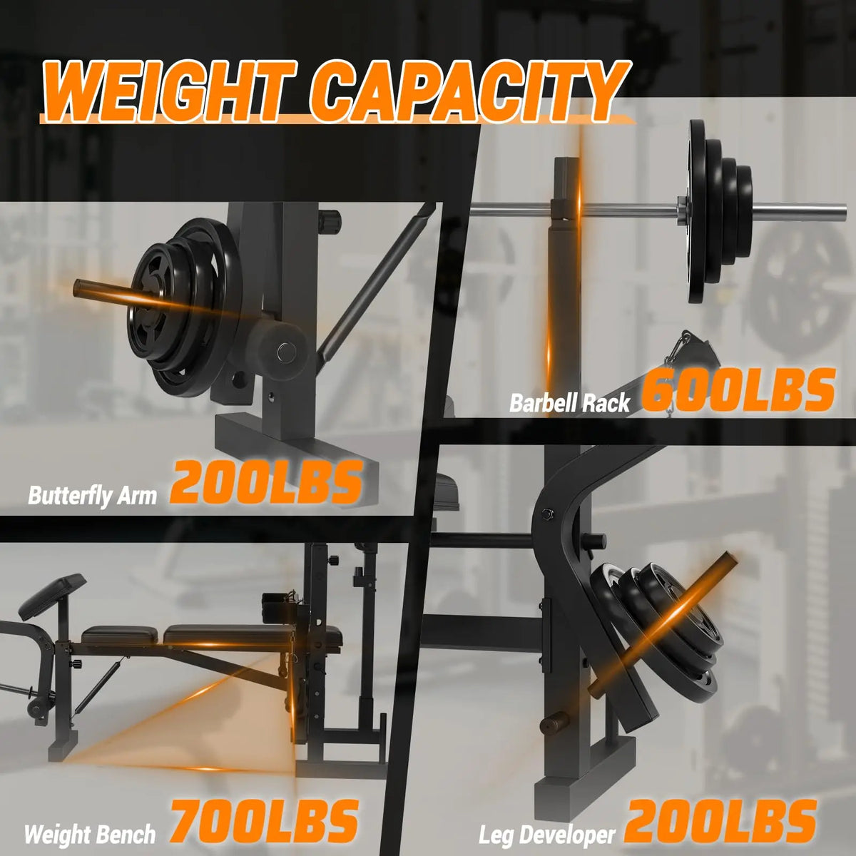 Foldable Six In One Adjustable Weight Bench For Home Gym