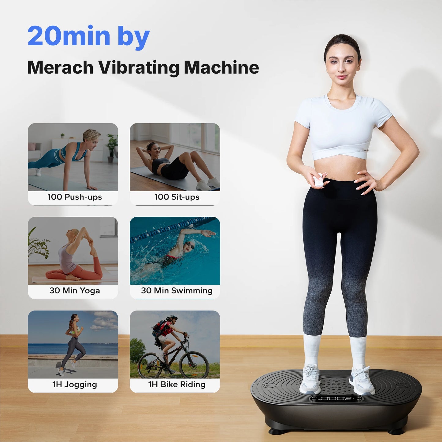 MERACH Vibration Plate V33 Pro With Bluetooth Speaker Touchscreen
