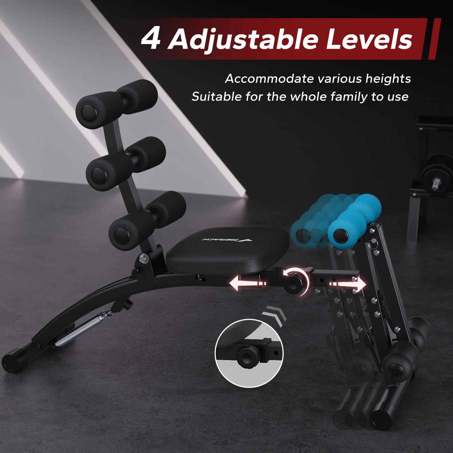 MERACH Abdominal Machine Multi Functional Adjustable Sit Up Bench
