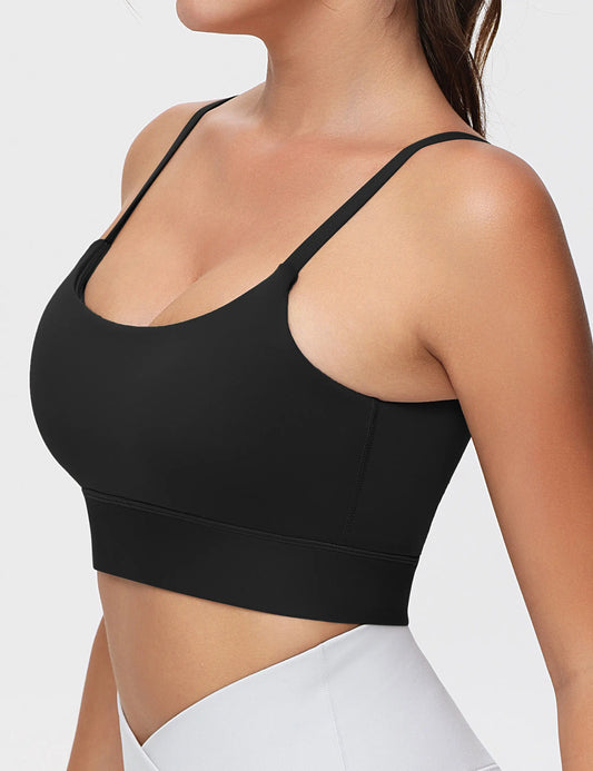 The Gym People Women's Adjustable Longline Wireless Sports Bra Yoga