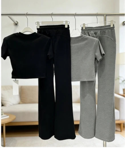 Women's Sports Two Piece Set Roundneck T Shirt And Pants