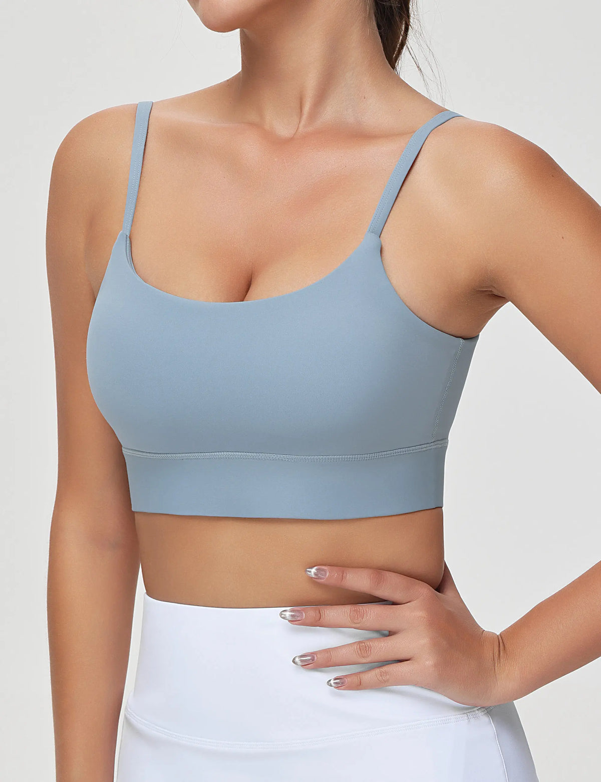 The Gym People Women's Adjustable Longline Wireless Sports Bra Yoga
