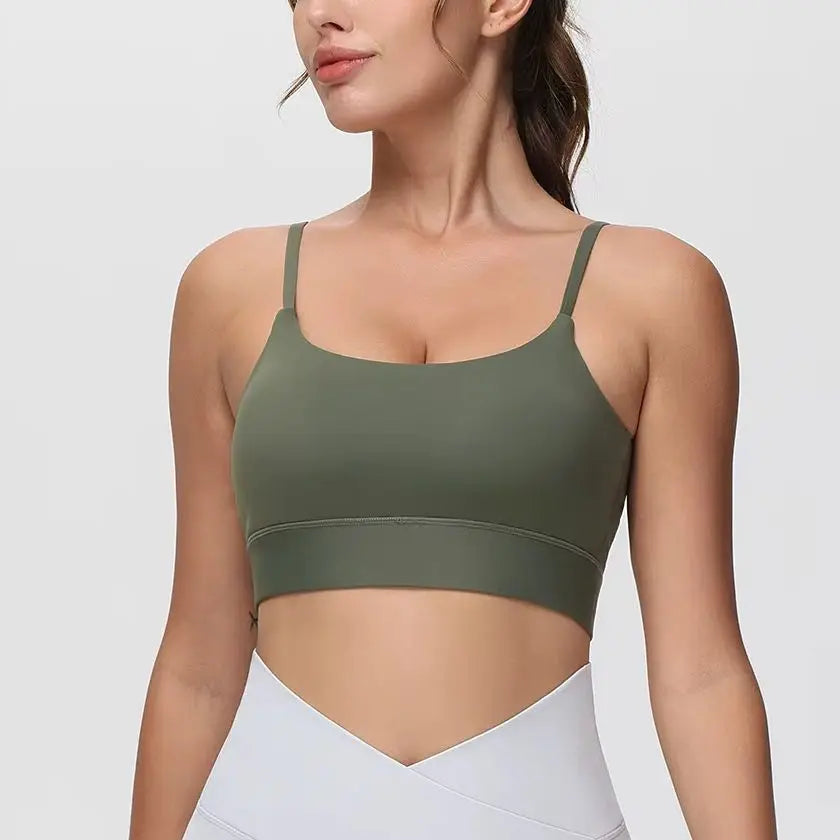 The Gym People Women's Adjustable Longline Wireless Sports Bra Yoga