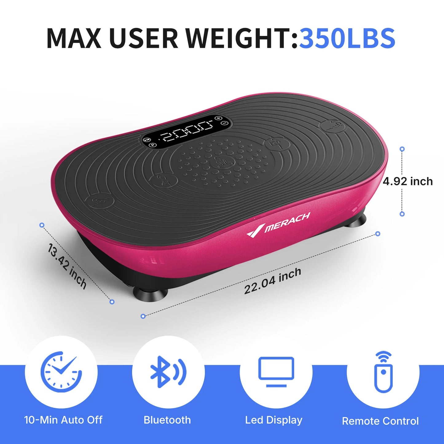 MERACH Vibration Plate V33 Pro With Bluetooth Speaker Touchscreen