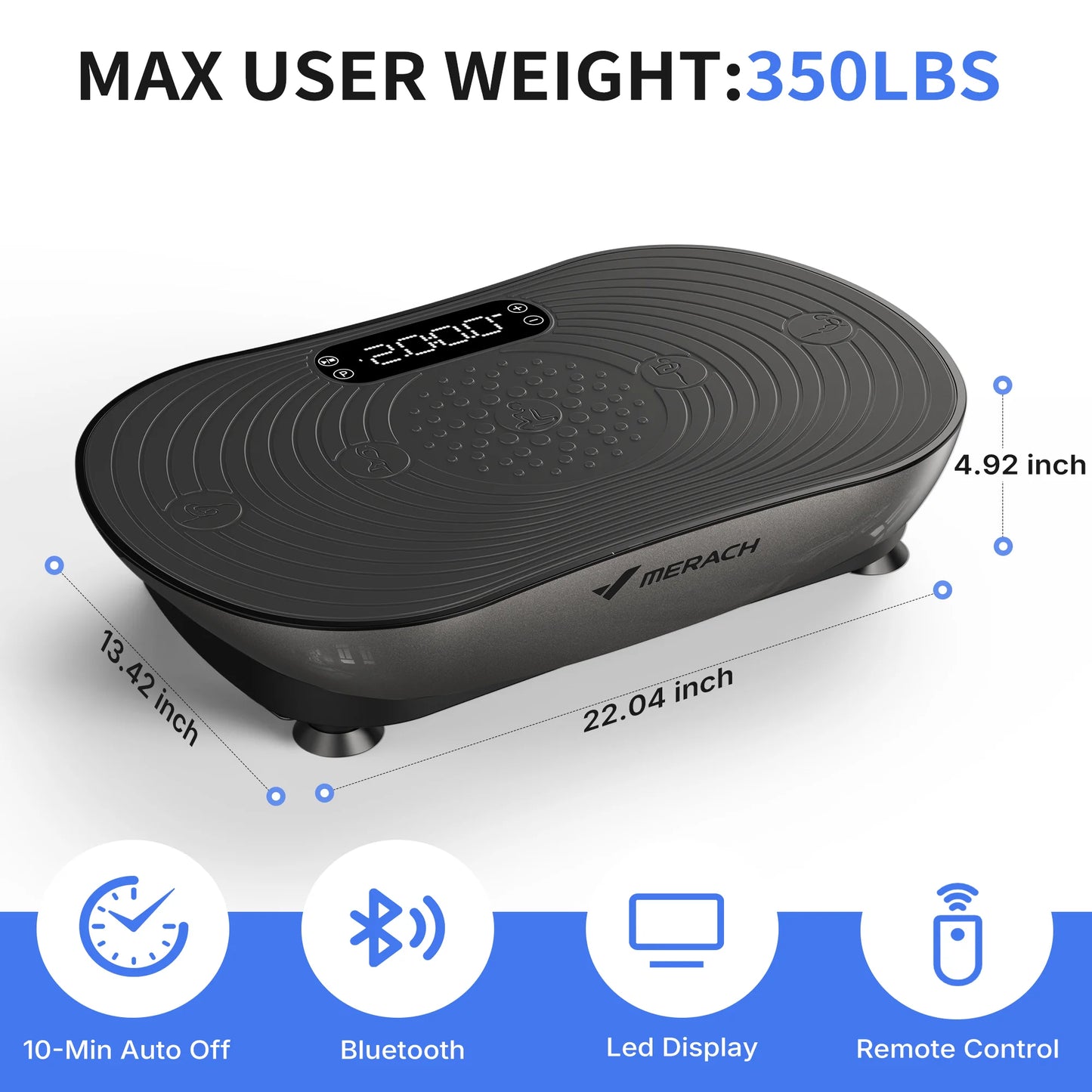 MERACH Vibration Plate V33 Pro With Bluetooth Speaker Touchscreen