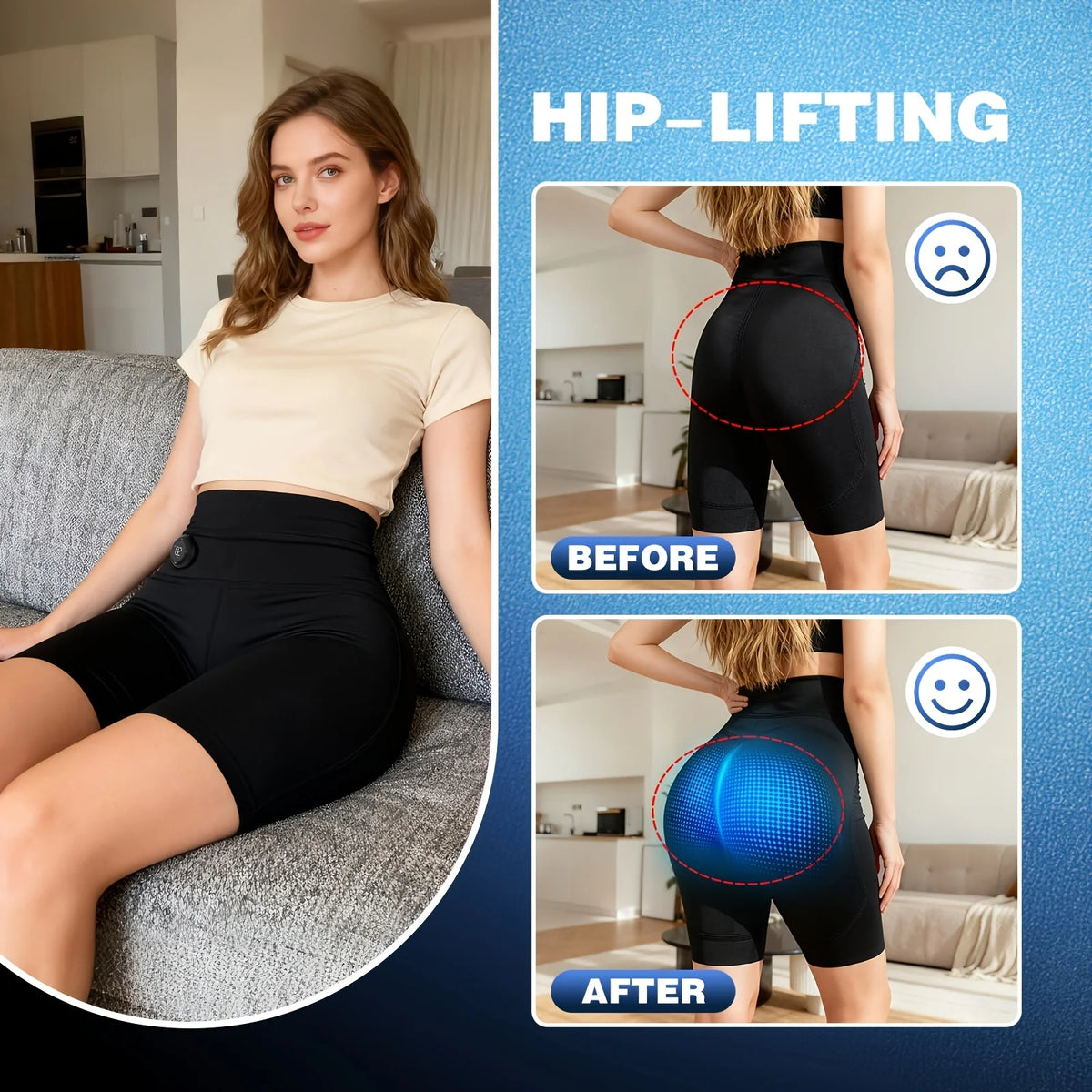 Jitesy EMS Glute Stimulator Shorts With Rechargeable Muscle Training