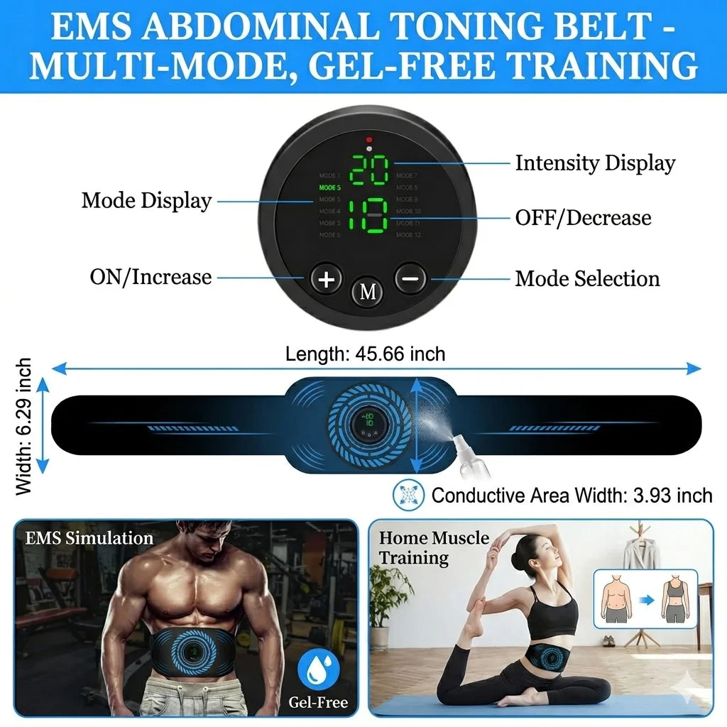 Jitesy Wireless EMS Abdominal Toning Belt Muscle Stimulator