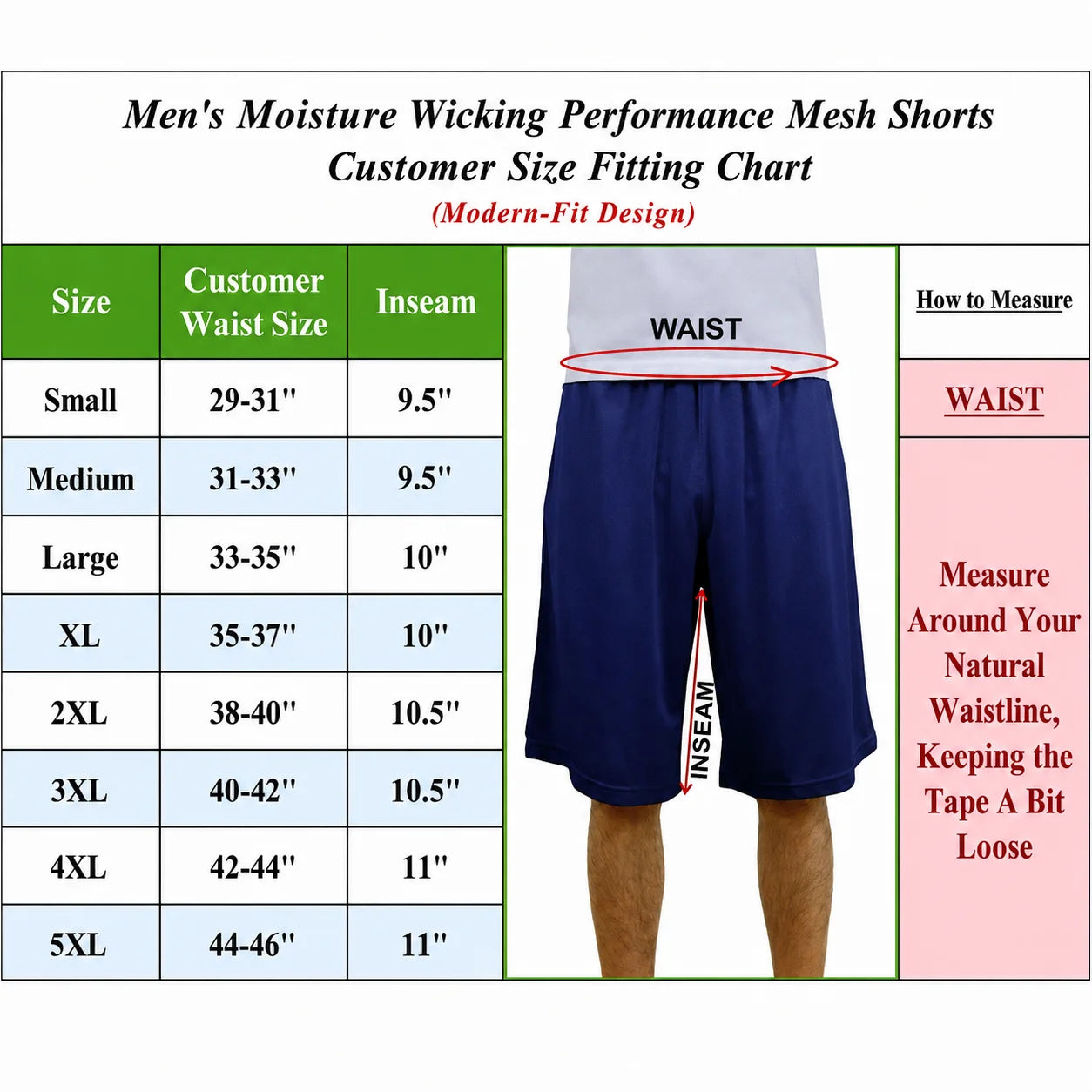 Men's Lightweight Breathable Moisture Wicking Mesh Shorts 5 Pack