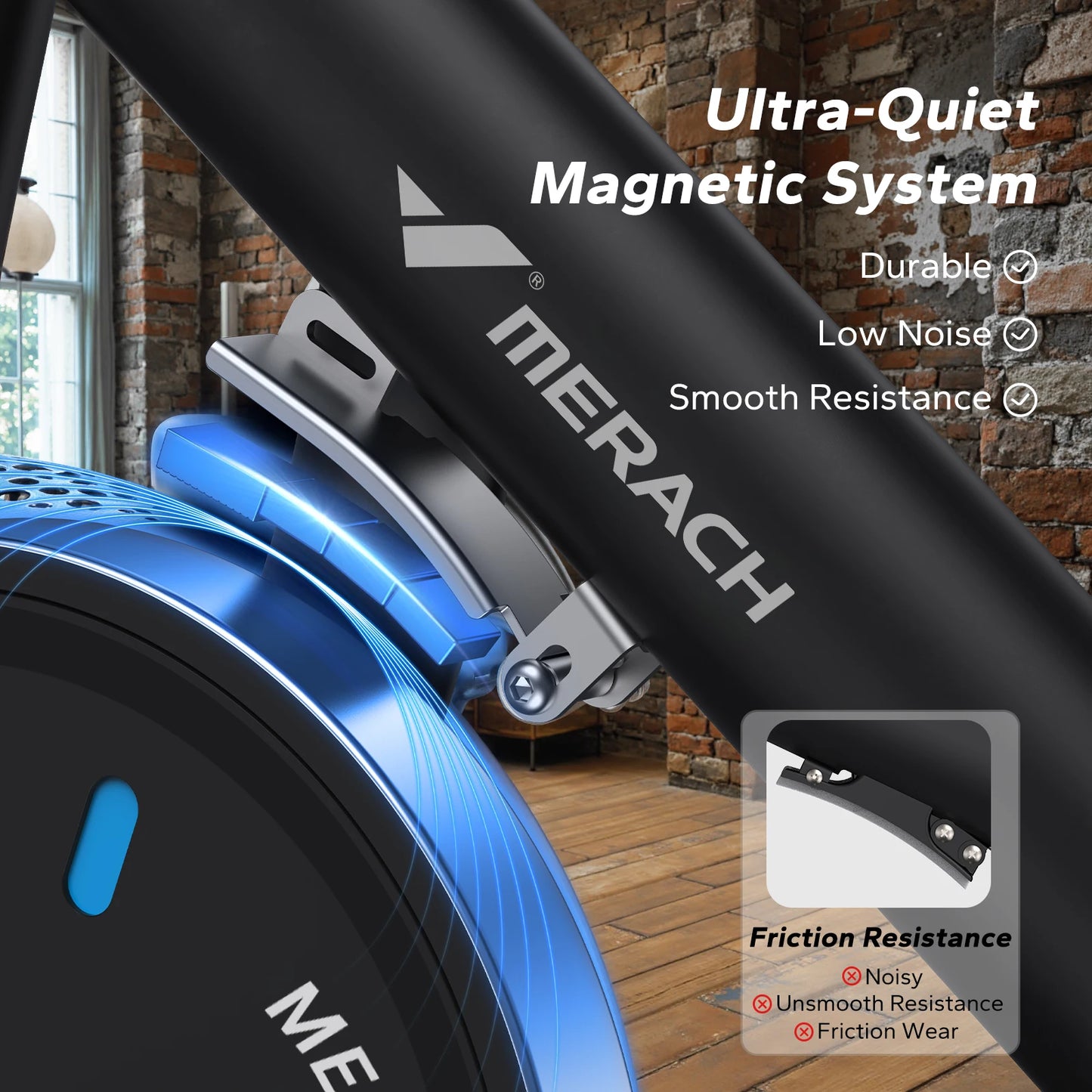 Merach Brake Pad Magnetic Stationary Bike With Exclusive App