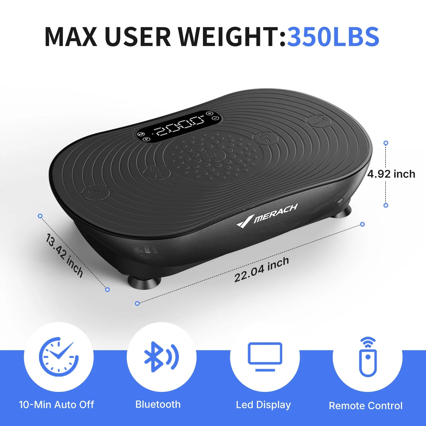 MERACH Vibration Plate V33 Pro With Bluetooth Speaker Touchscreen