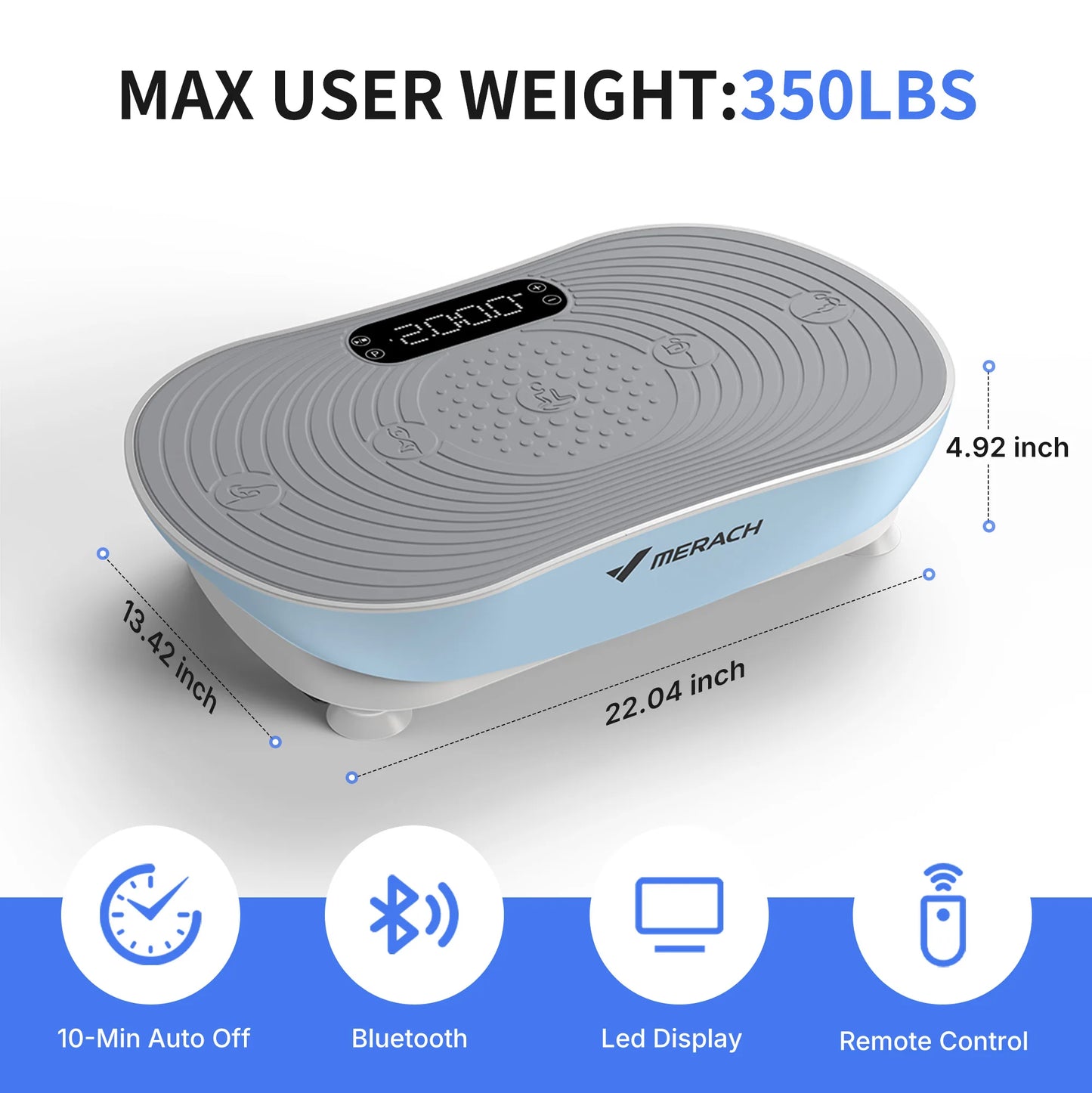 MERACH Vibration Plate V33 Pro With Bluetooth Speaker Touchscreen
