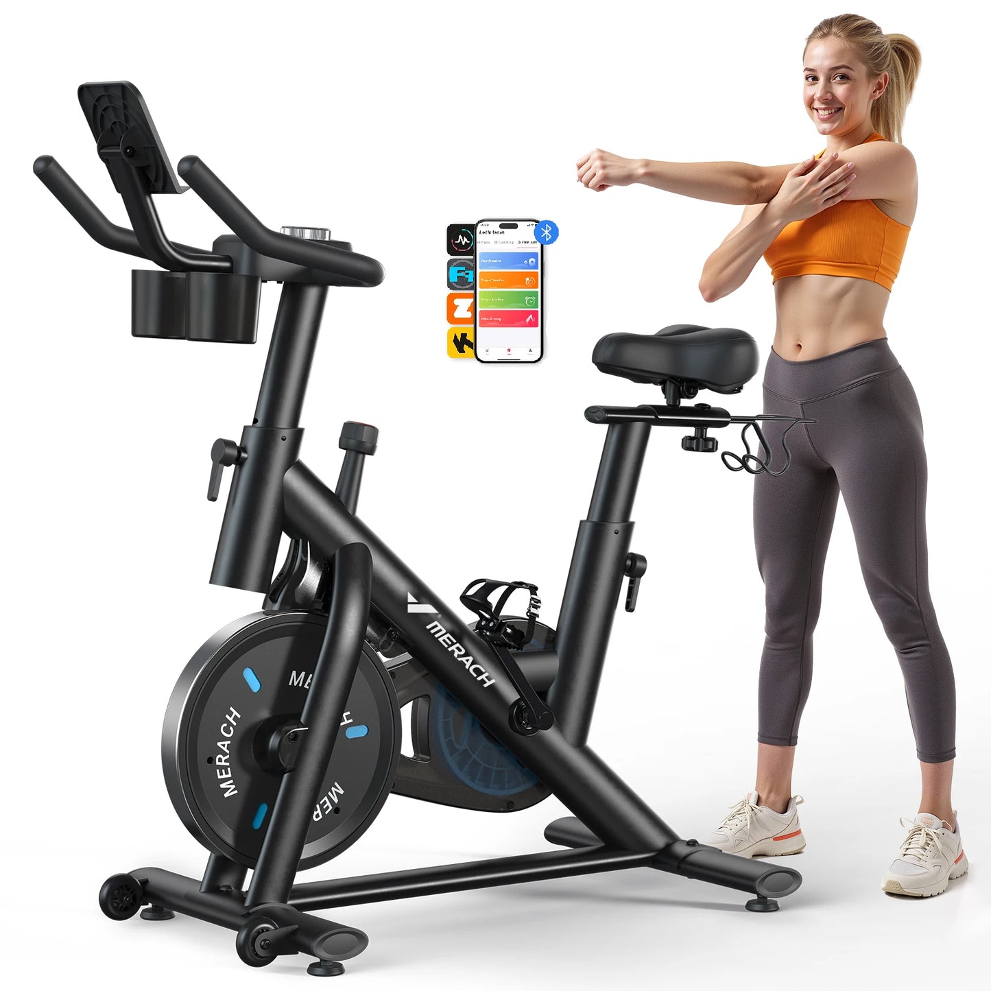 Merach Brake Pad Magnetic Stationary Bike With Exclusive App