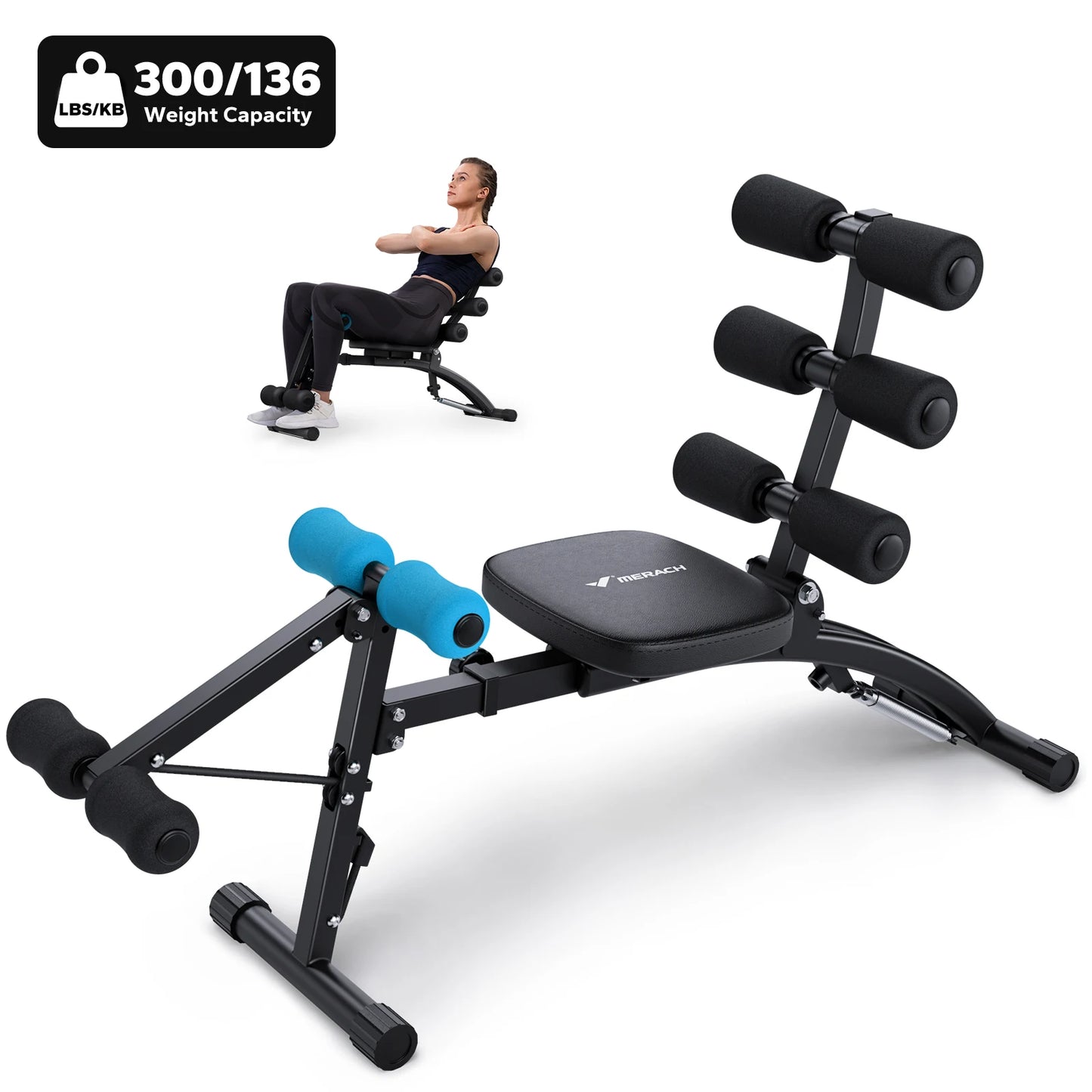 MERACH Abdominal Machine Multi Functional Adjustable Sit Up Bench