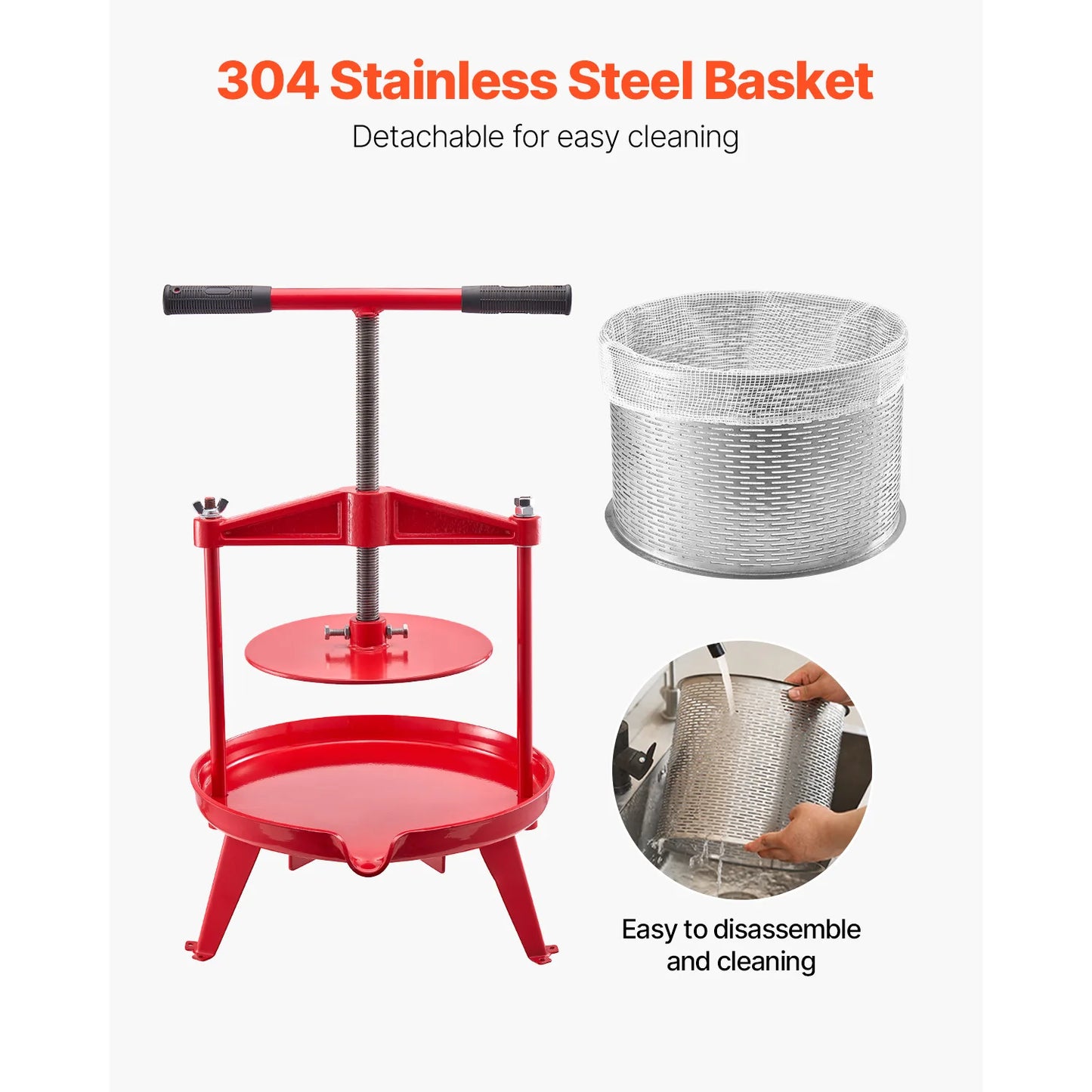 SucceBuy Fruit Wine Press Stainless Steel Manual Juicer