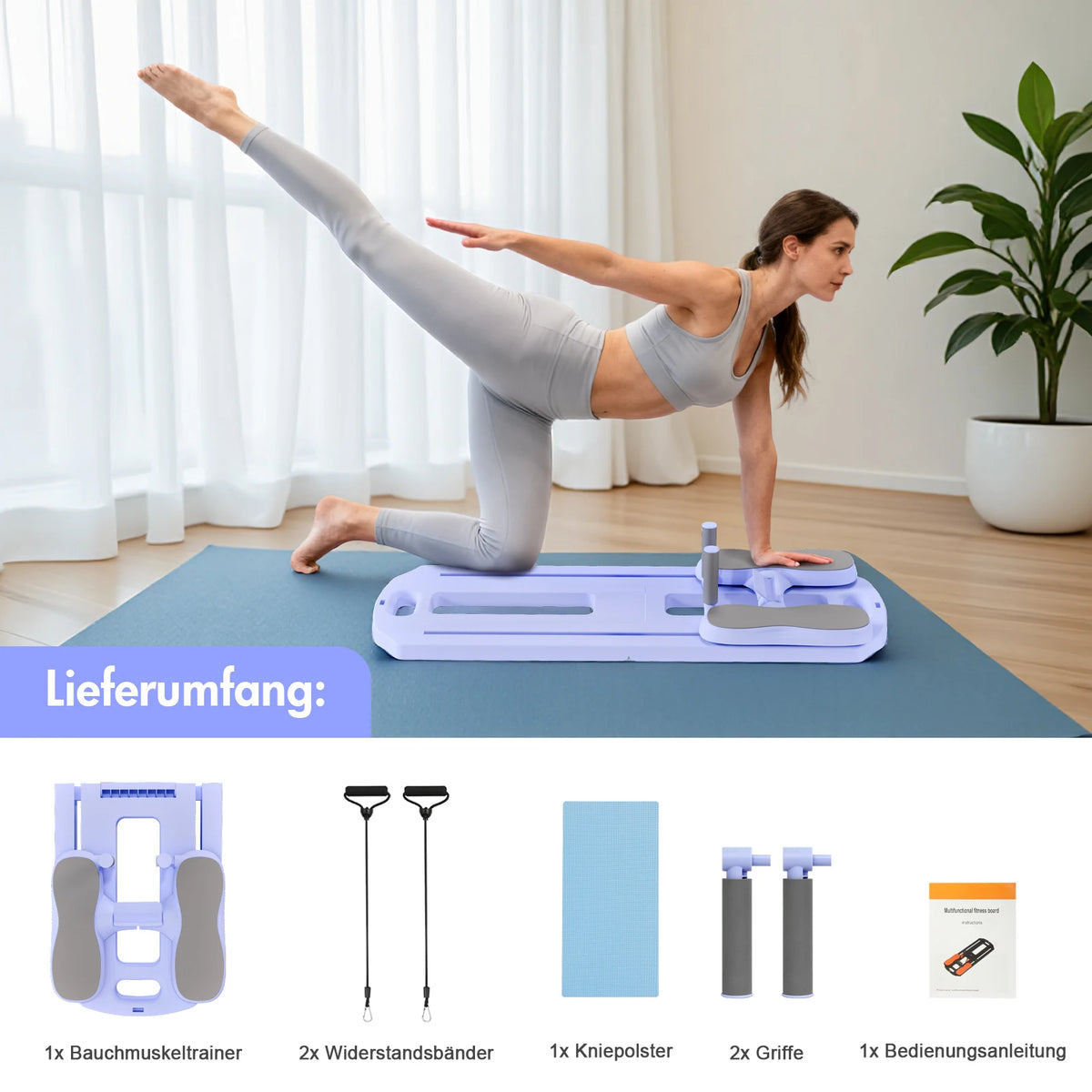 Foldable Pilates Ab Board Multifunctional Core Trainer Fitness Equipment