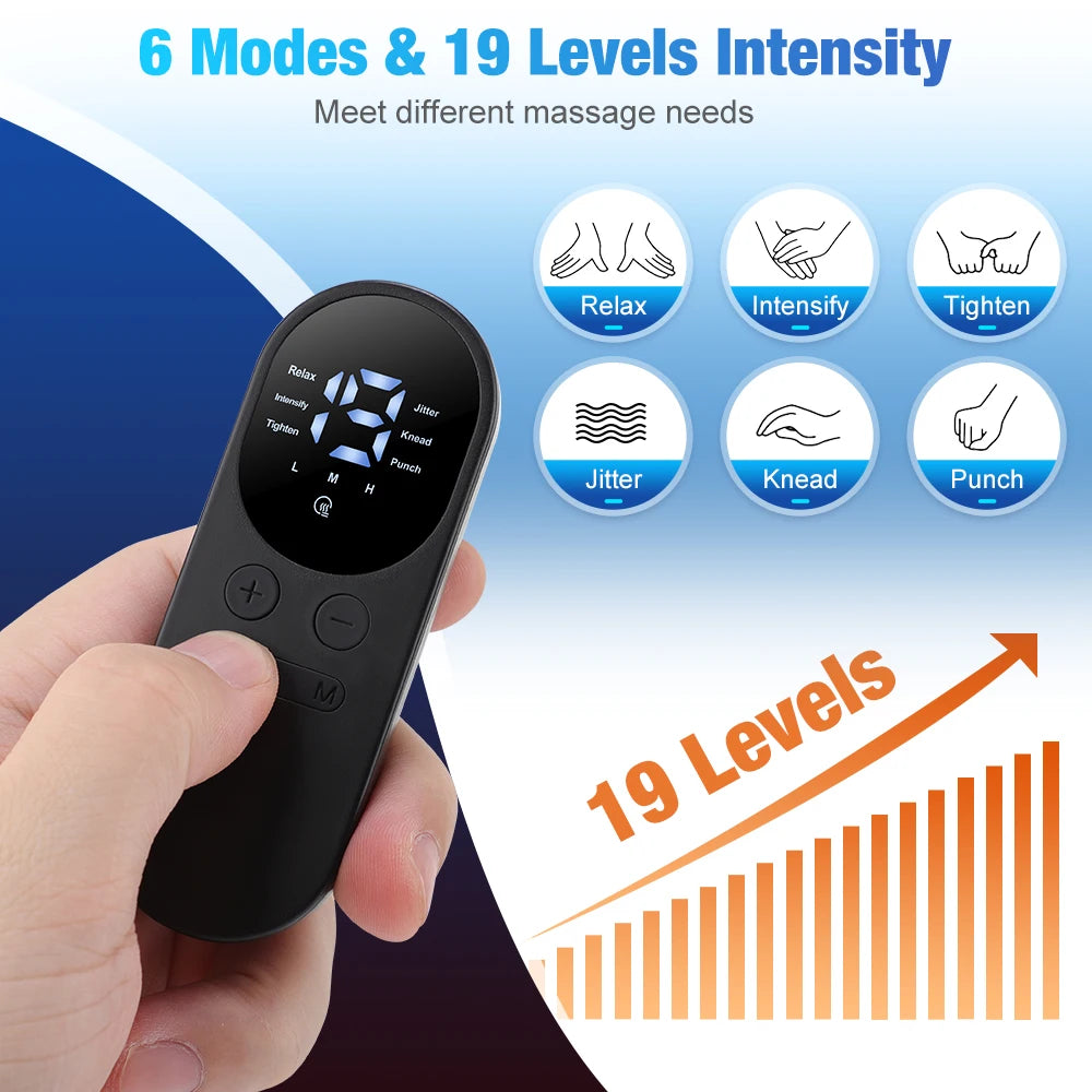 Electric Neck Massager EMS Muscle Massage 6 Mode Stimulator Low Frequency Instrument Hot Compress Back Cervical Calf Patches Mini Device