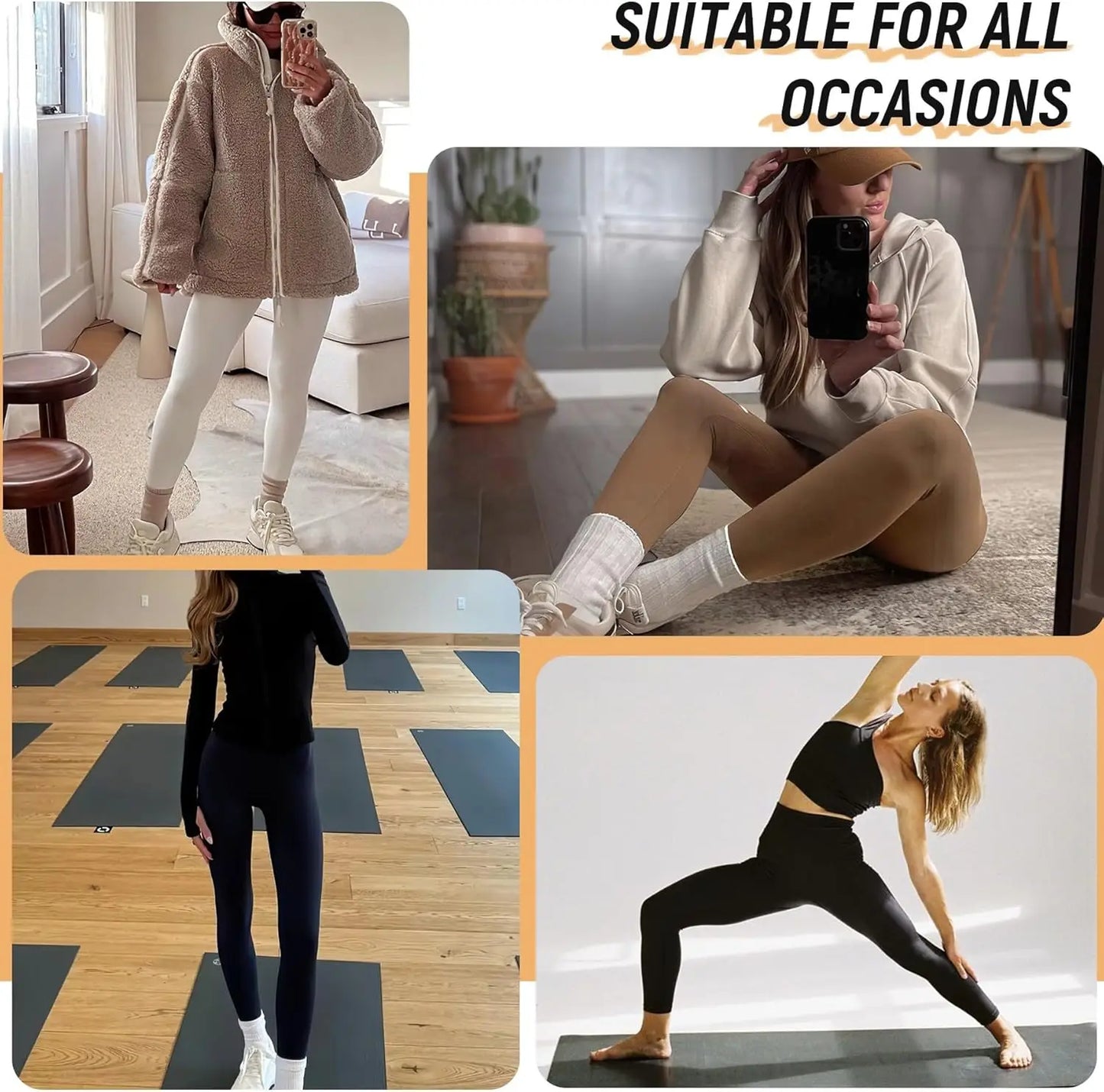 3 Pack High Waisted Leggings With Pockets For Women Butt Lifting Tummy Control