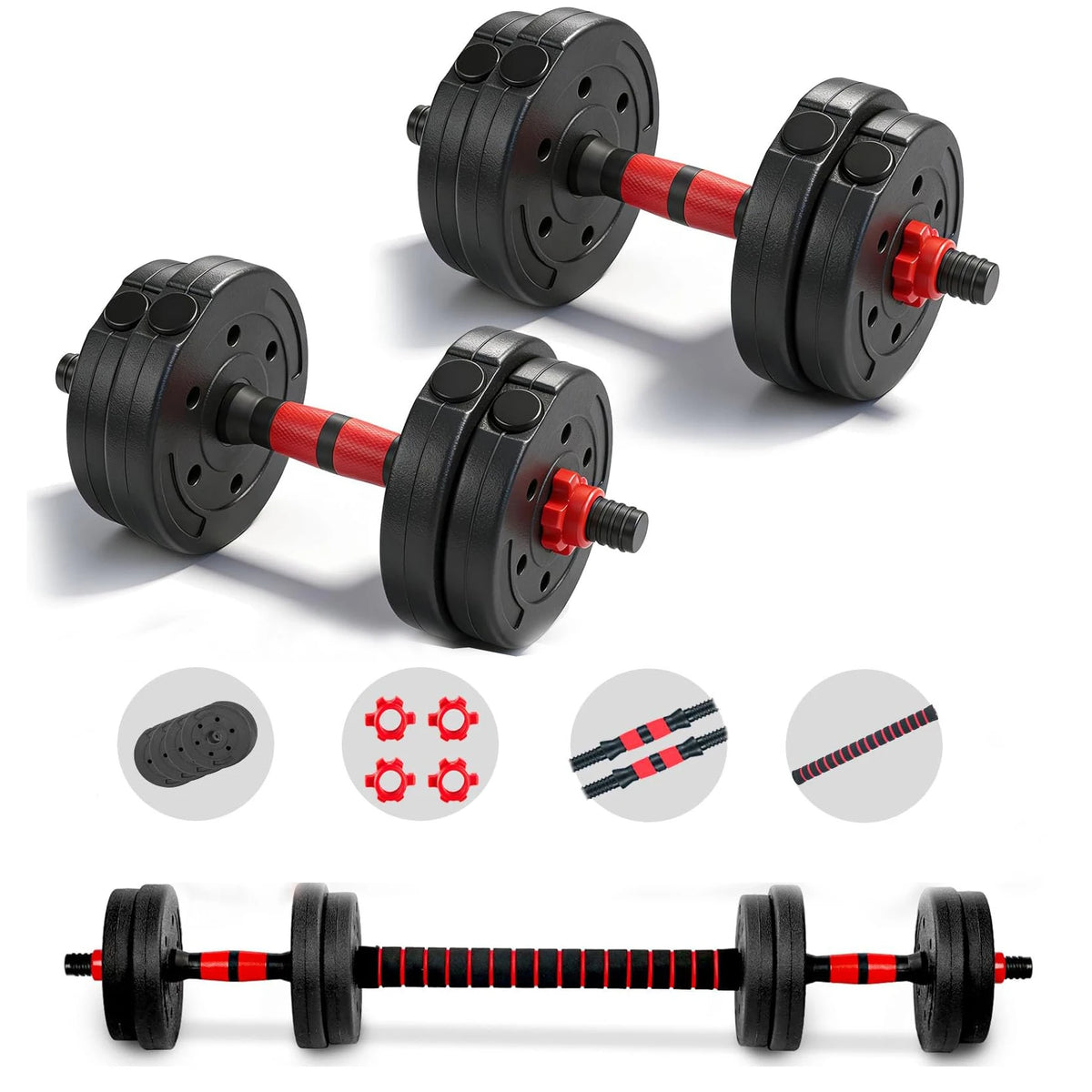 Adjustable Dumbbell And Barbell Strength Training Home Gym Set