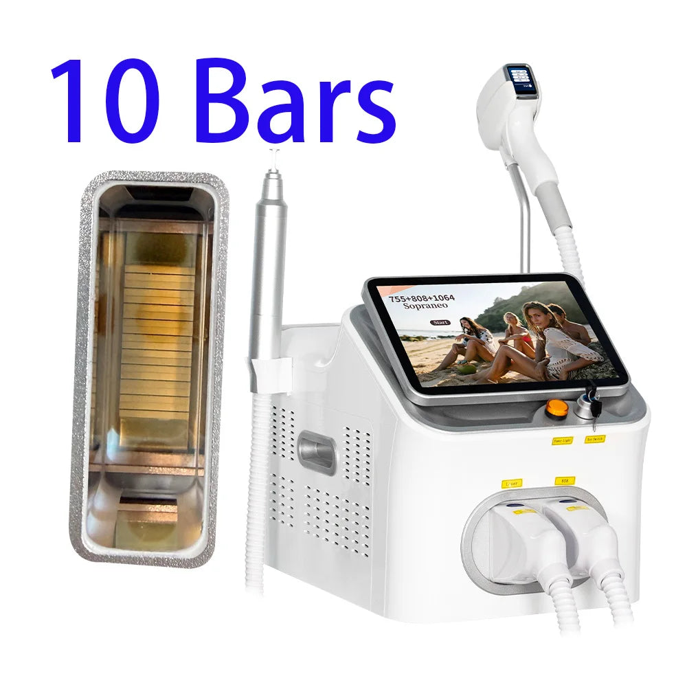 5000W FAC Soprano 2 in 1 808+ Picosecond Diode Hair Removal Device Picosecond Tattoo Removal Permanent Hair Removal