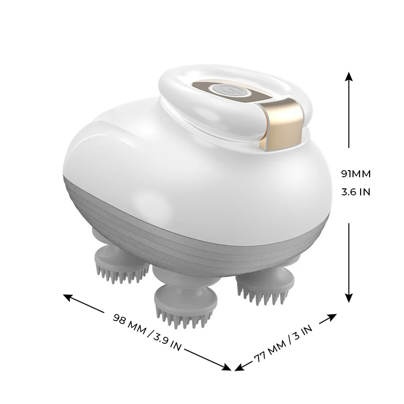 Electric Scalp Massager Cordless Waterproof Kneading Head Massager