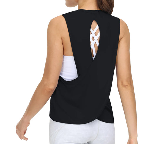 The Gym People Women Cross Back Breathable Yoga Workout Tank