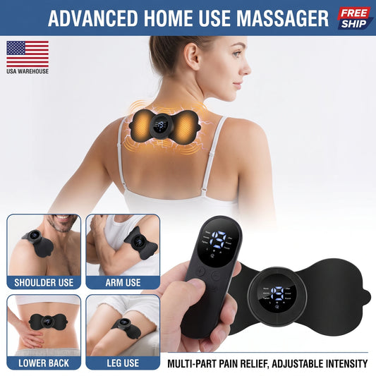 Electric Neck Massager EMS Muscle Massage 6 Mode Stimulator Low Frequency Instrument Hot Compress Back Cervical Calf Patches Mini Device