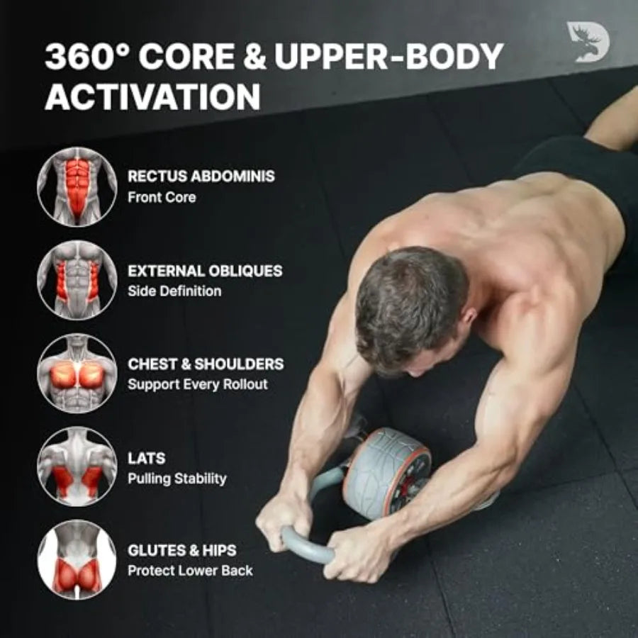 Ab Roller Wheel With Elbow Support And Knee Pads Exercise