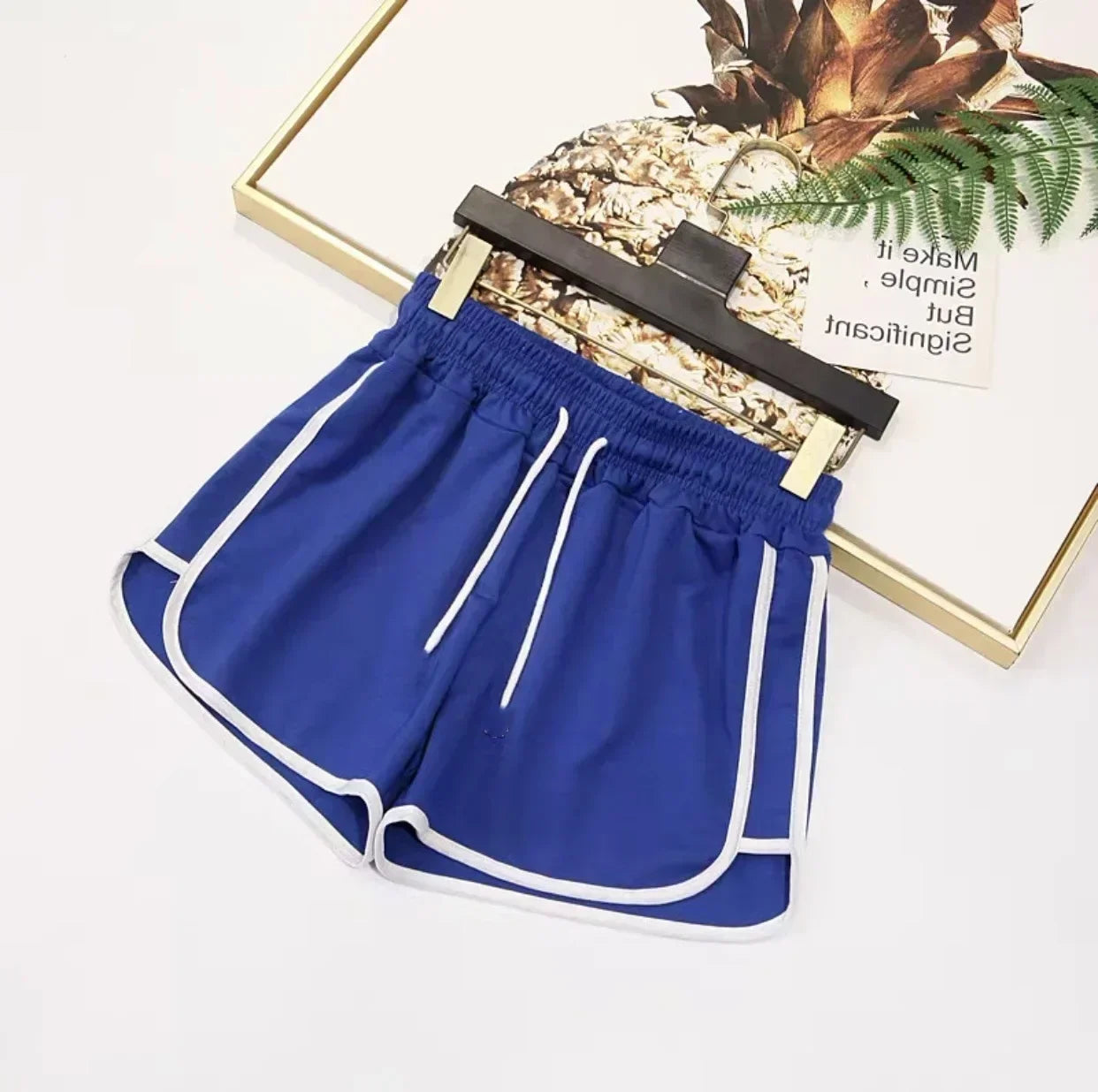 Women Striped Sports Shorts Korean Style Casual Loose Wide Leg