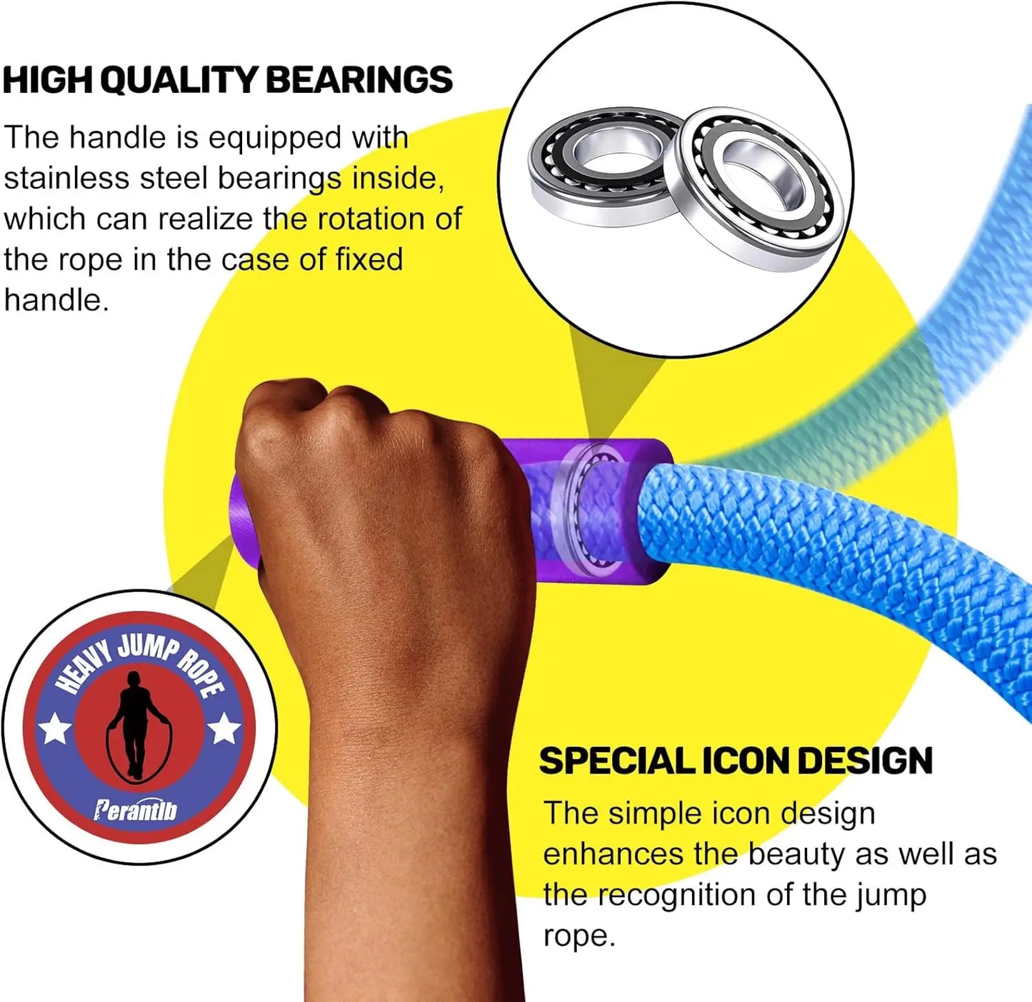 Heavy Jump Rope 2.7Lb Weighted With 360 Swivel For Fitness