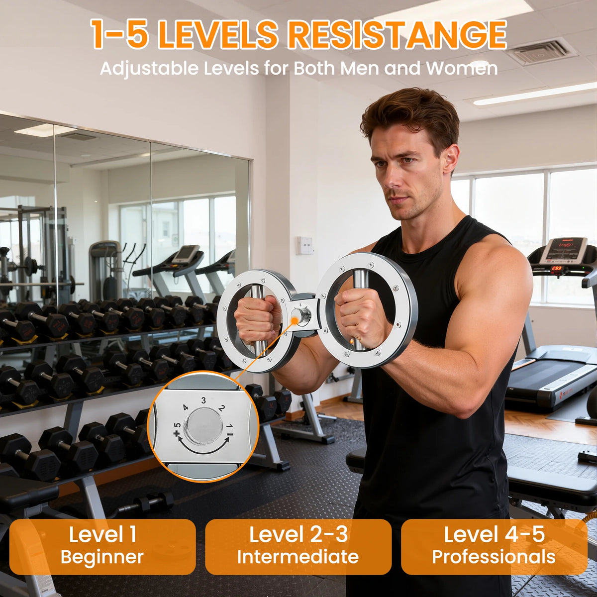 Rotator Forearm Exerciser With Adjustable Resistance For Grip Strength Training