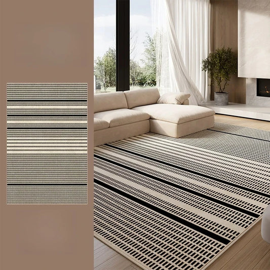 Retro Style Living Room Rug Washable Polyester Anti-Slip Floor Mat