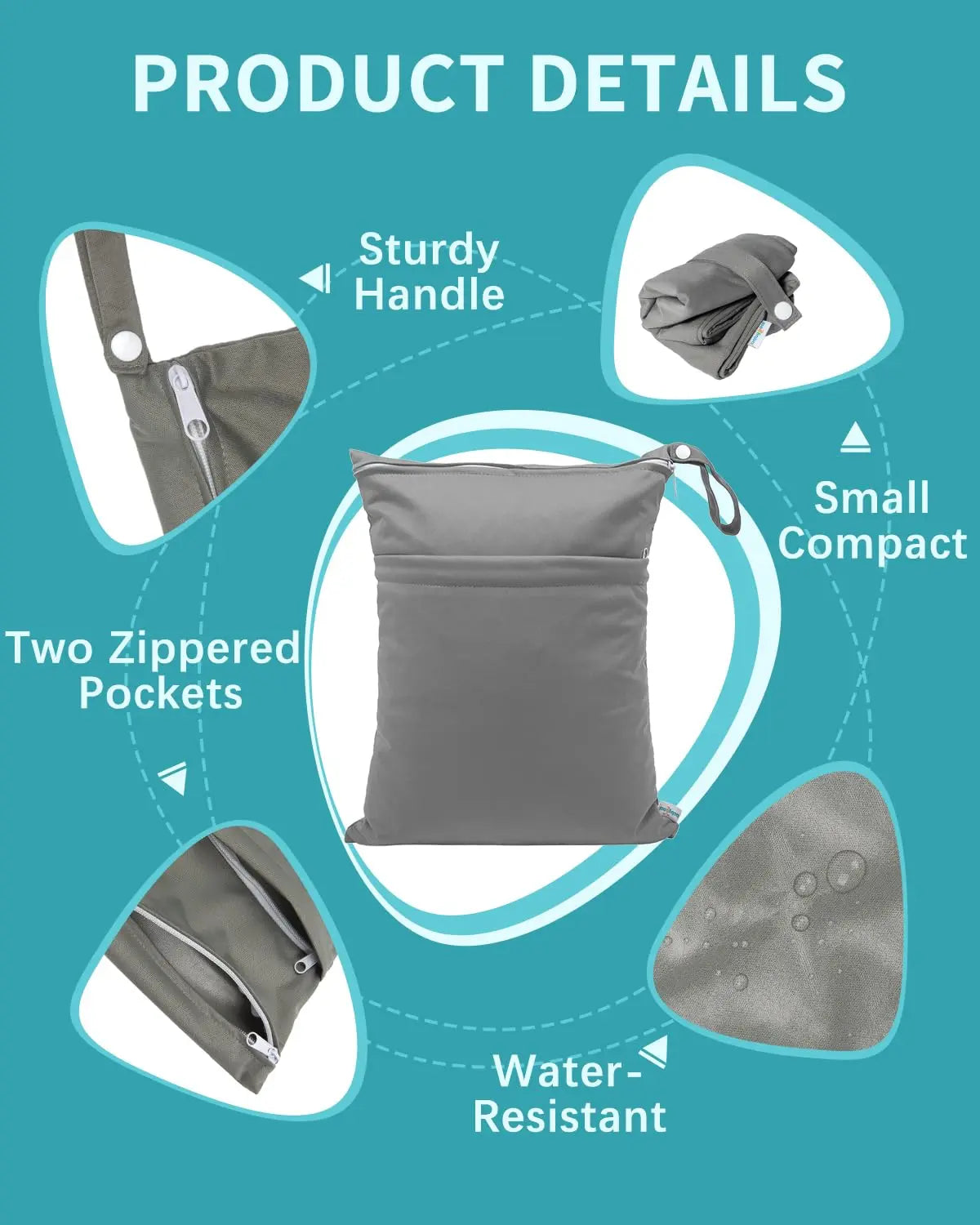 Three Pack Wet Dry Bags Waterproof Reusable Travel Bags