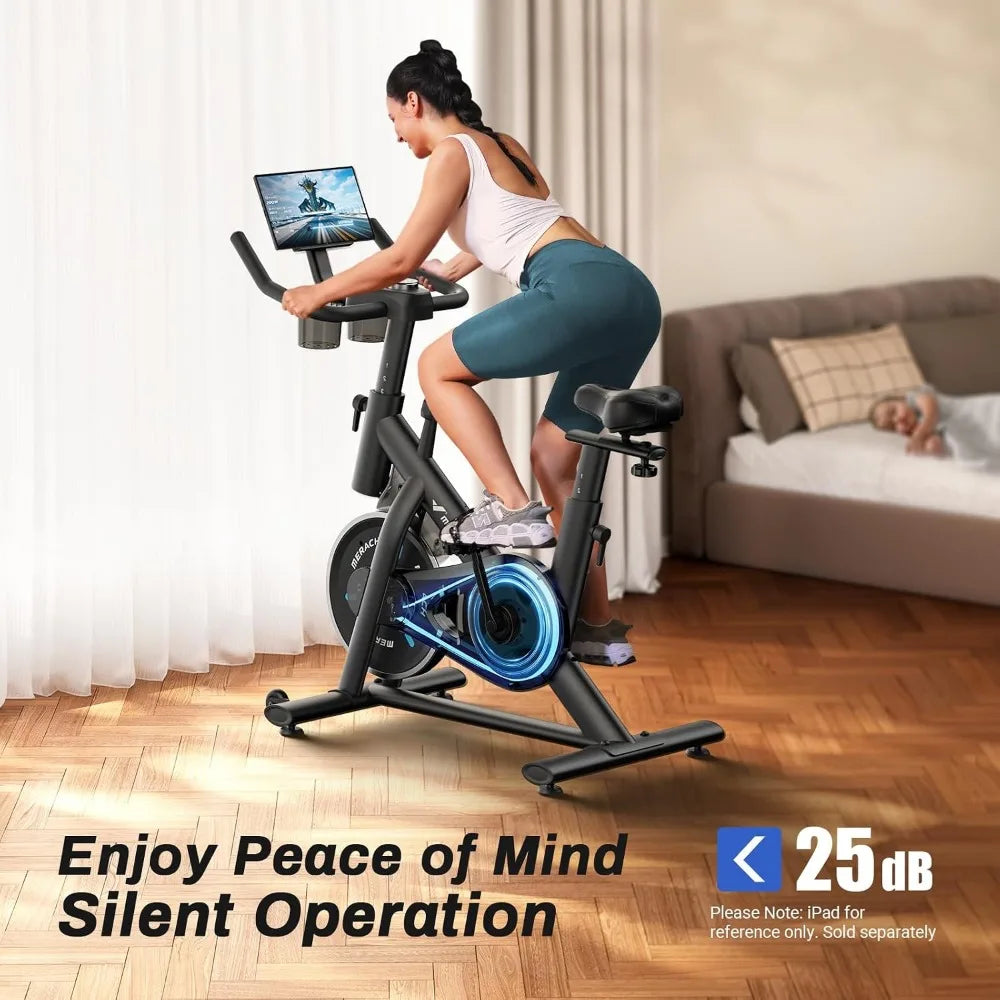 Magnetic Friction Exercise Bike With Brake Pad And Tablet Mount