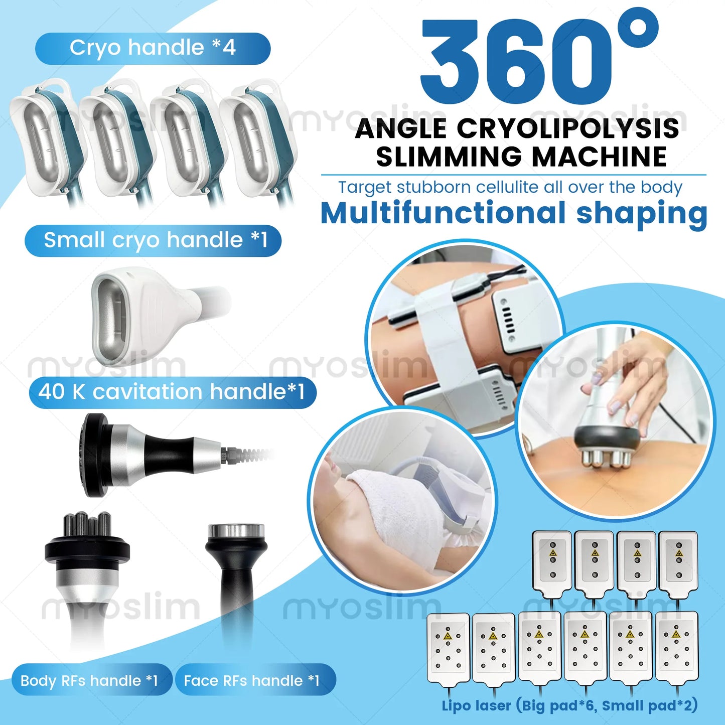 360 Cryo Fat Freezer Slimming Machine For Body Contouring