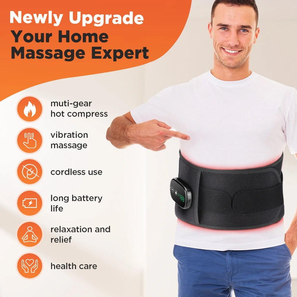 Hailicare 5-Speed Heated Waist Belt With Back Support And Massage