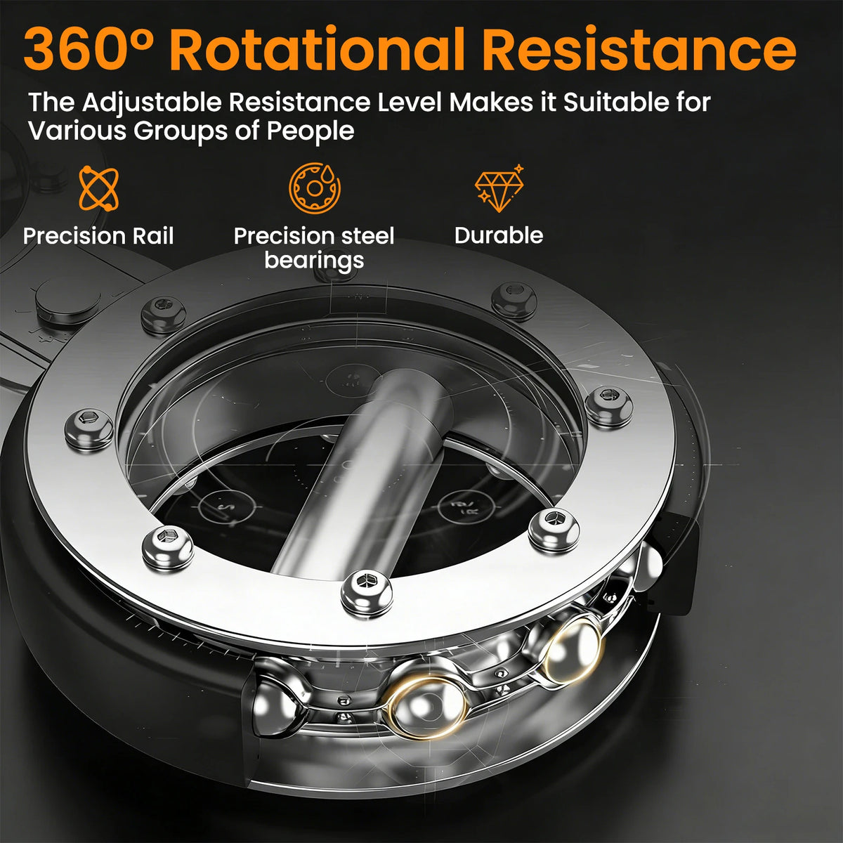 Rotator Forearm Exerciser With Adjustable Resistance For Grip Strength Training